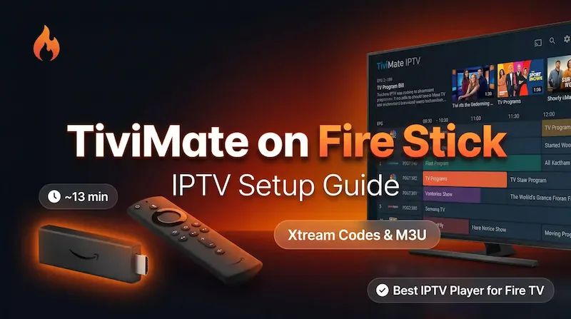 TiViMate IPTV player app running on an Amazon Fire TV Stick