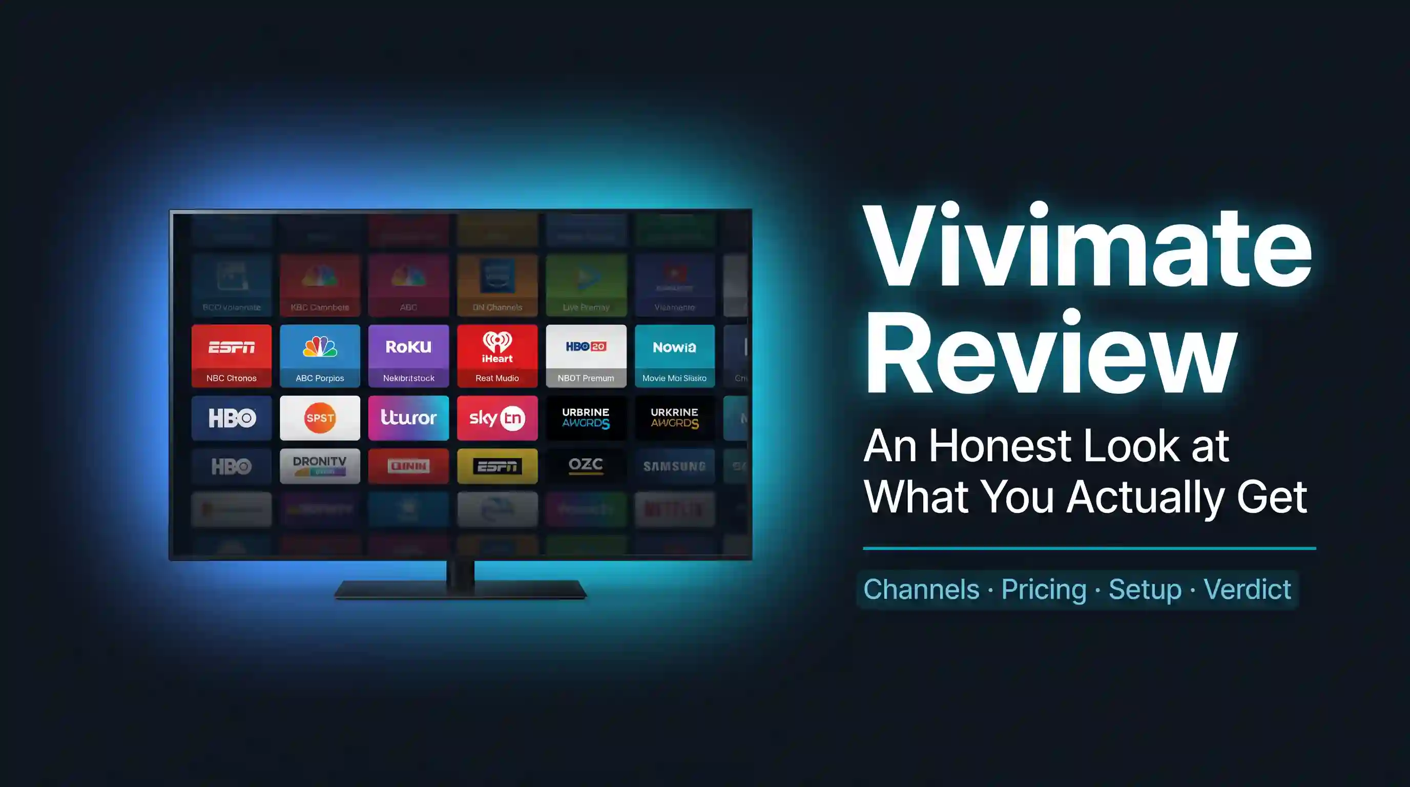 Vivimate IPTV service playing live channels on a TV screen