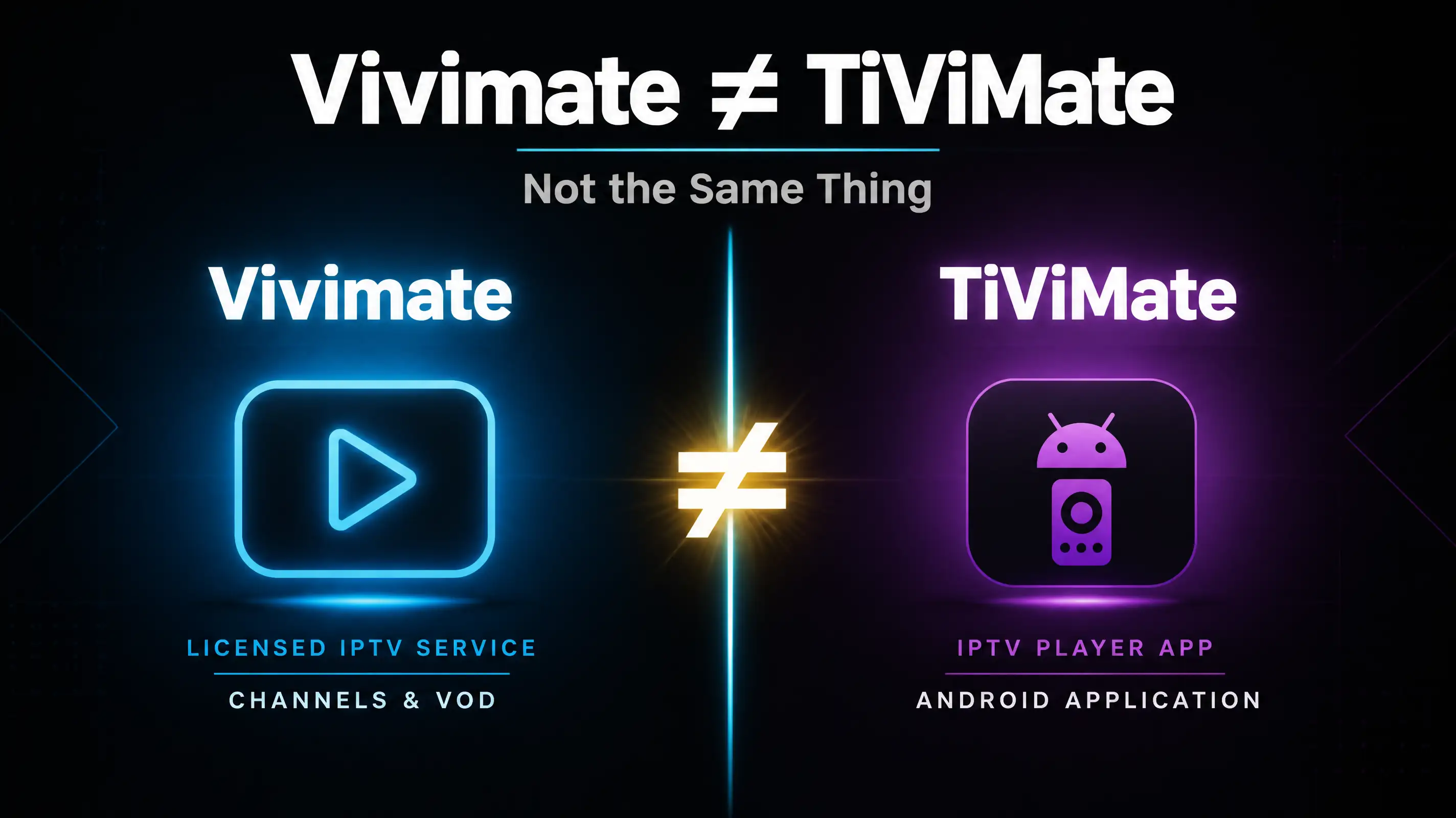 Vivimate IPTV subscription compared with the TiViMate player app