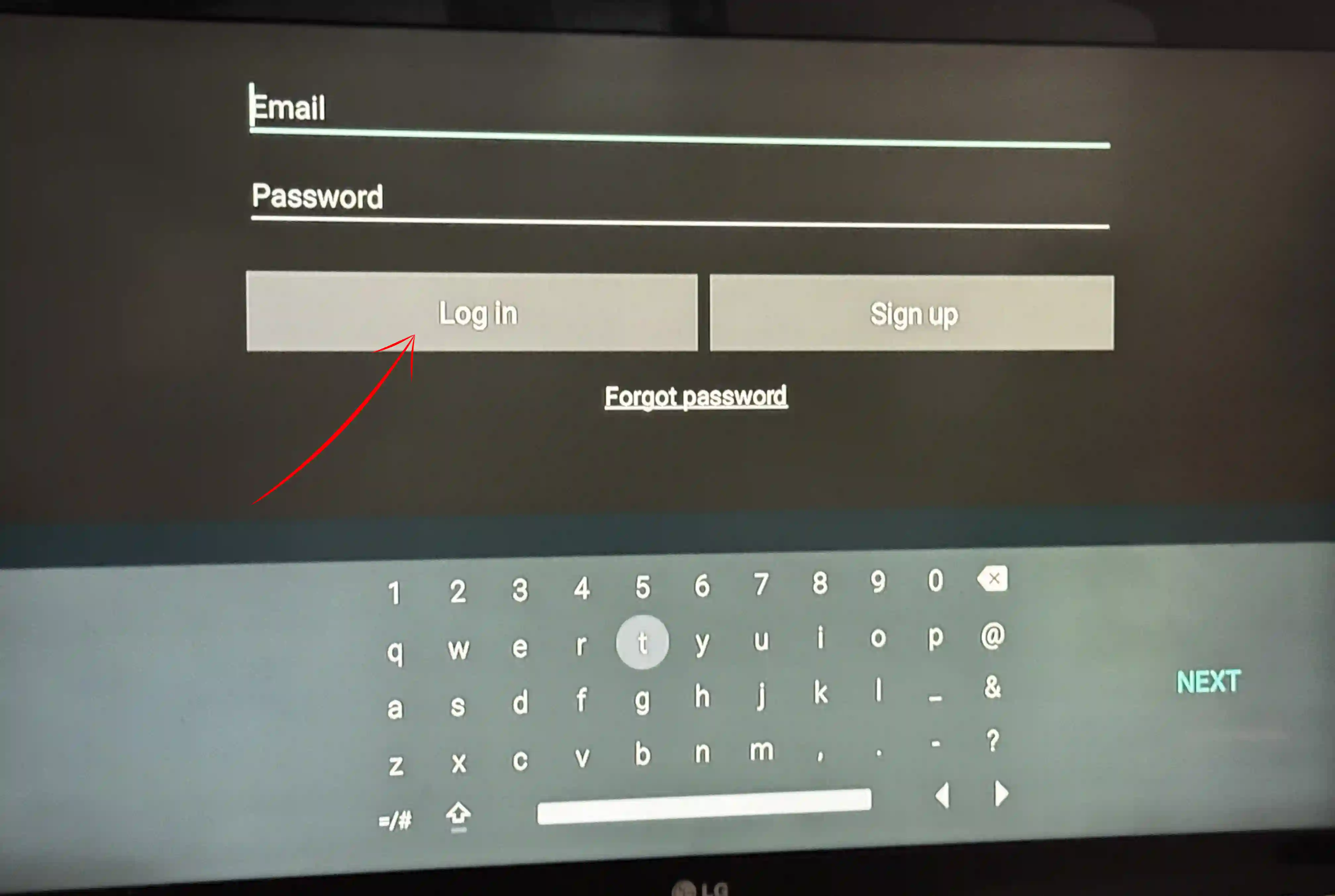 Signing in with tivimate.com email and password to activate Premium on Android TV