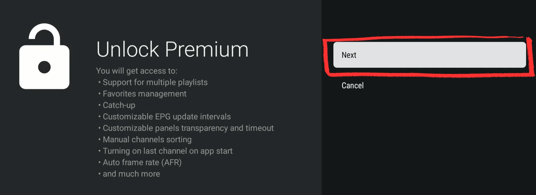 Unlocking TiViMate Premium on the Fire TV Stick by signing in