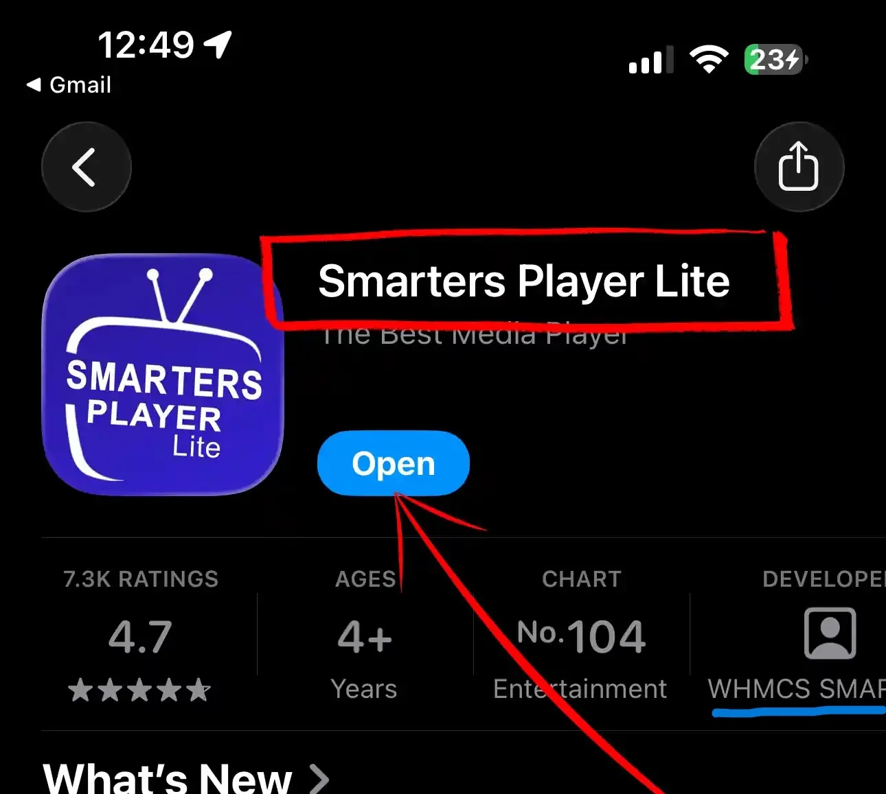 Installing Smarters Player Lite from the App Store on an iPhone