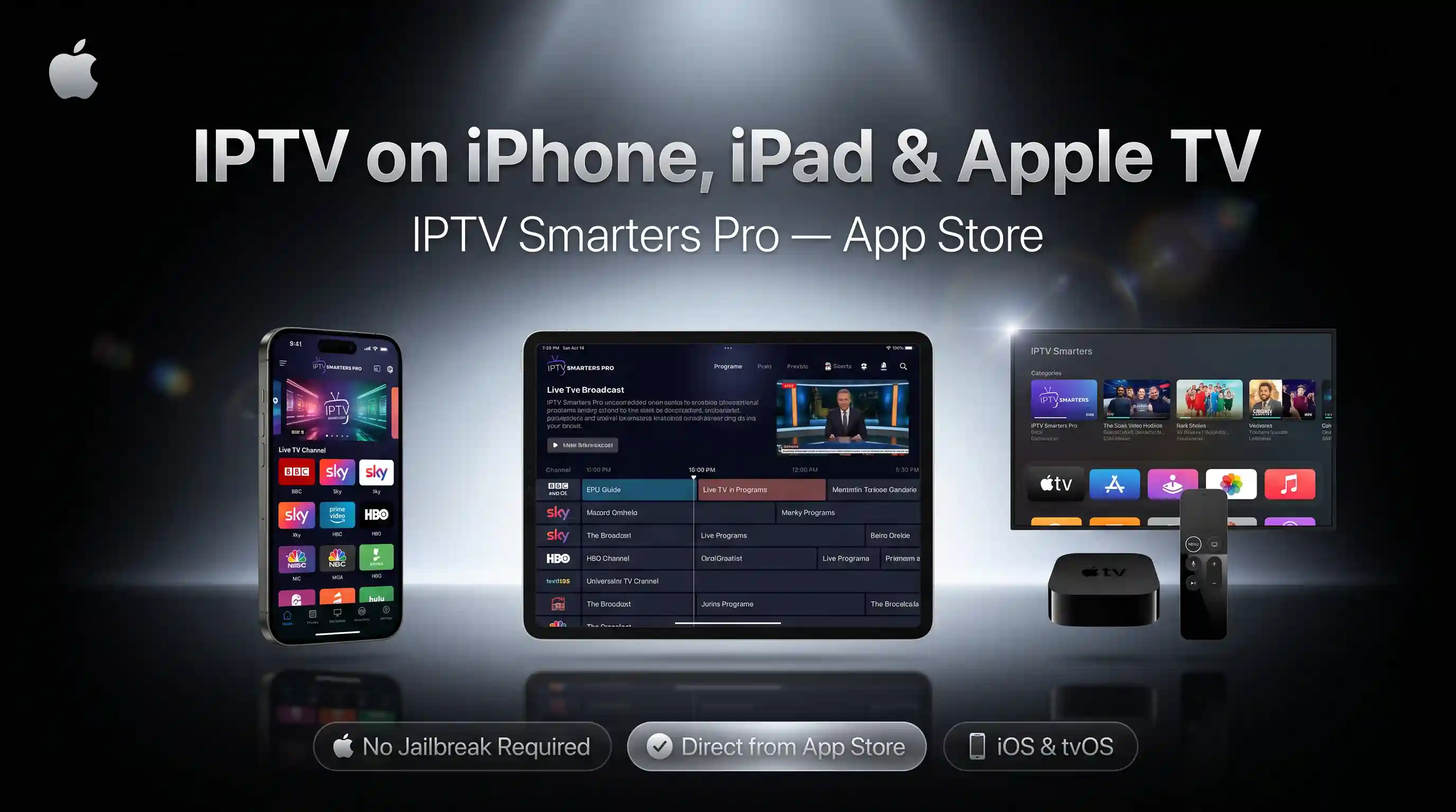 IPTV Smarters Pro setup guide for iPhone, iPad and Apple TV from the App Store