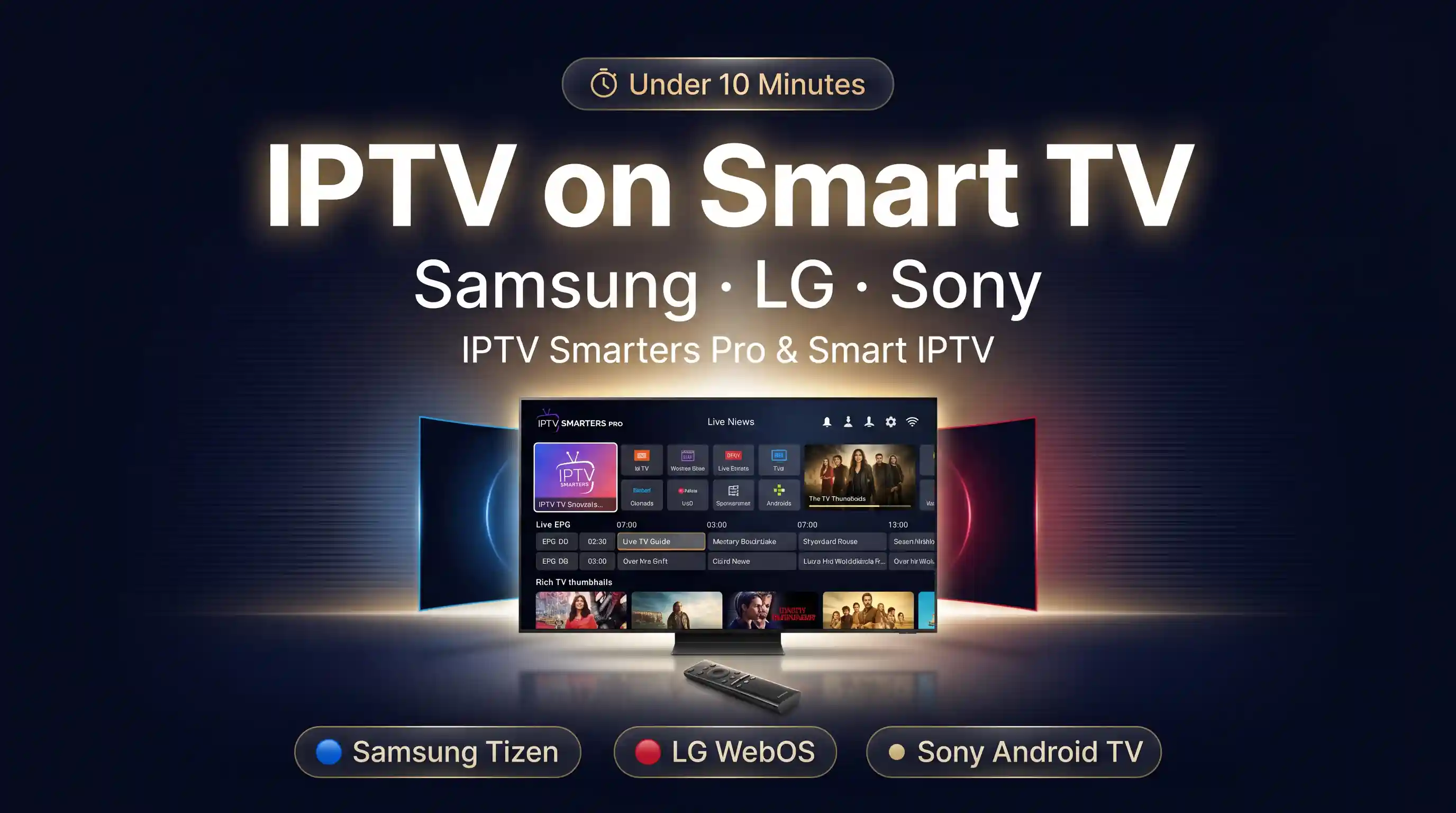 IPTV Smarters Pro and Smart IPTV setup guide for Samsung Tizen, LG webOS and Sony smart TVs