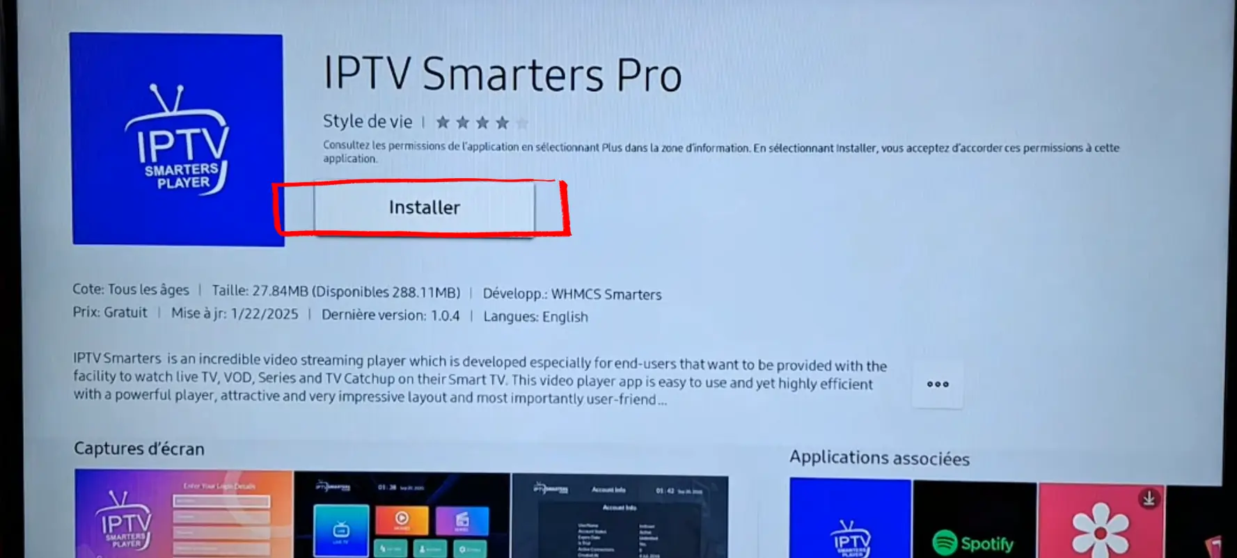 IPTV Smarters Pro in the Samsung Tizen and LG webOS TV app store