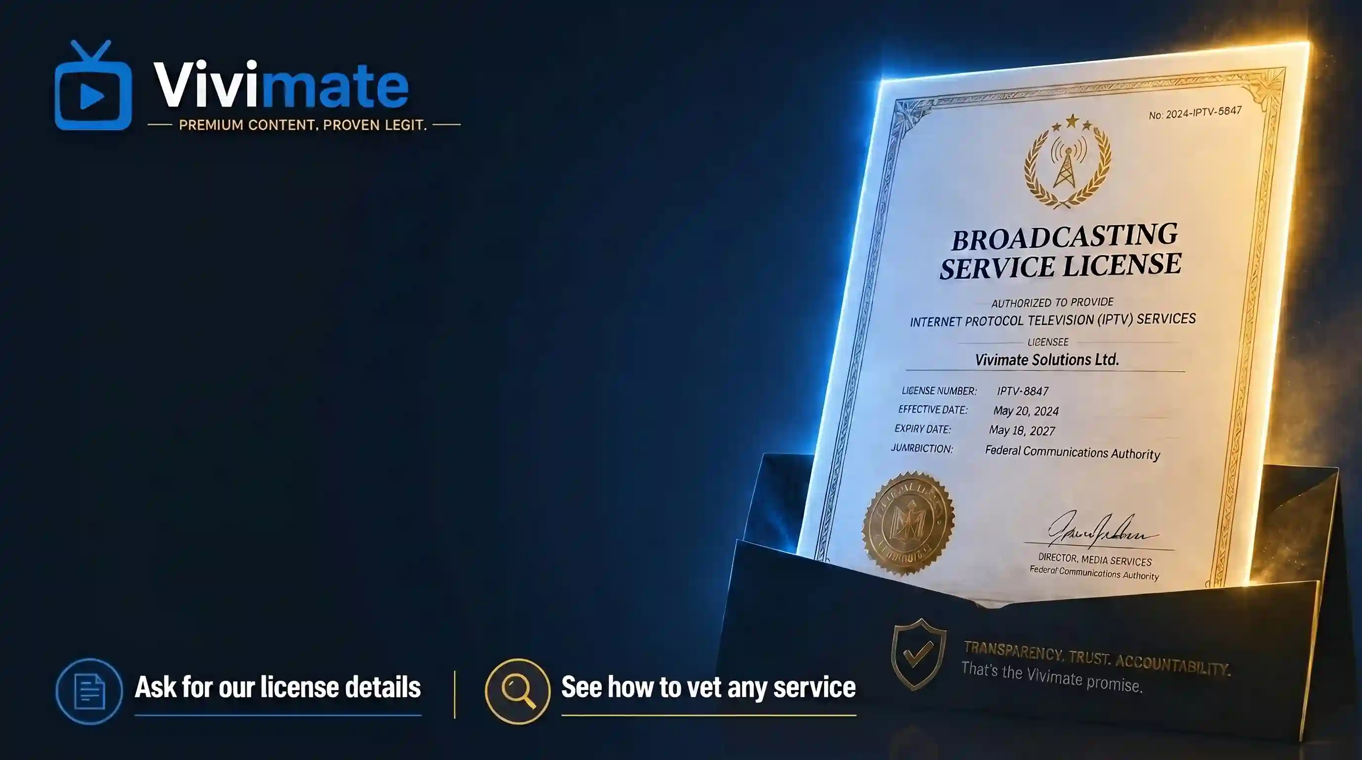 Vivimate licensed IPTV streaming live channels and films across home screens